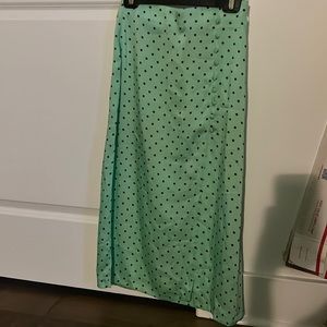 Zara mint green polka dot top and midi skirt